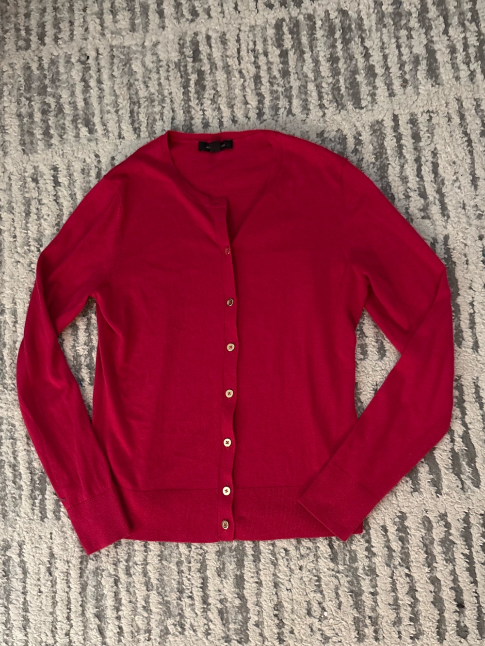Ann Taylor pink button down classic cardigan sweater size M